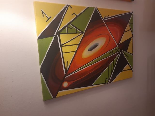 Quadro stella pulsar astratto geometrico