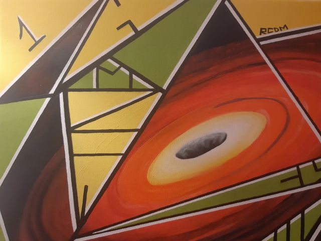 Quadro stella pulsar astratto geometrico