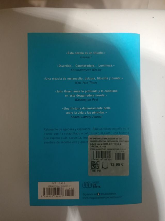 Bajo la misma estrella. John Green.