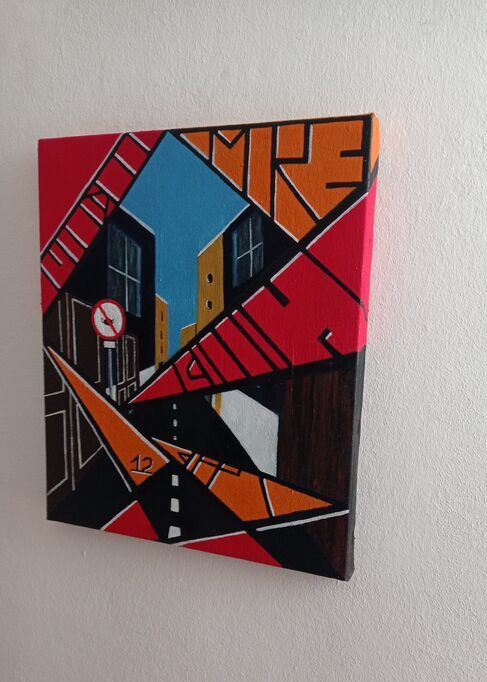 Quadro divieto di mascherina astratto geometrico