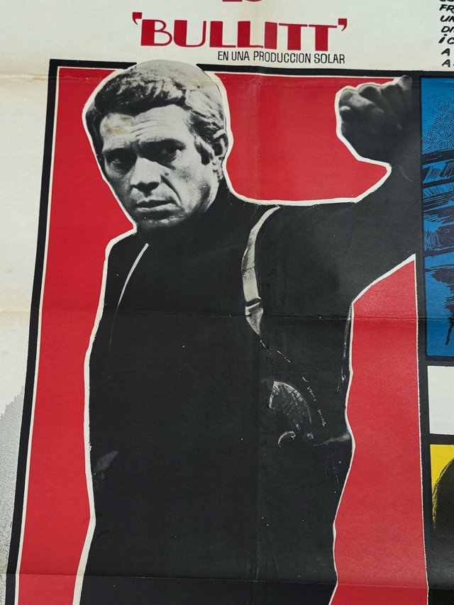 Bullit Steve McQueen poster original 1978