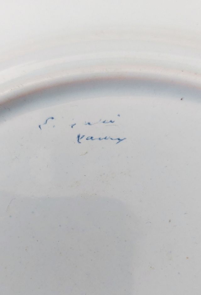 Precioso plato frances antiguo firmado