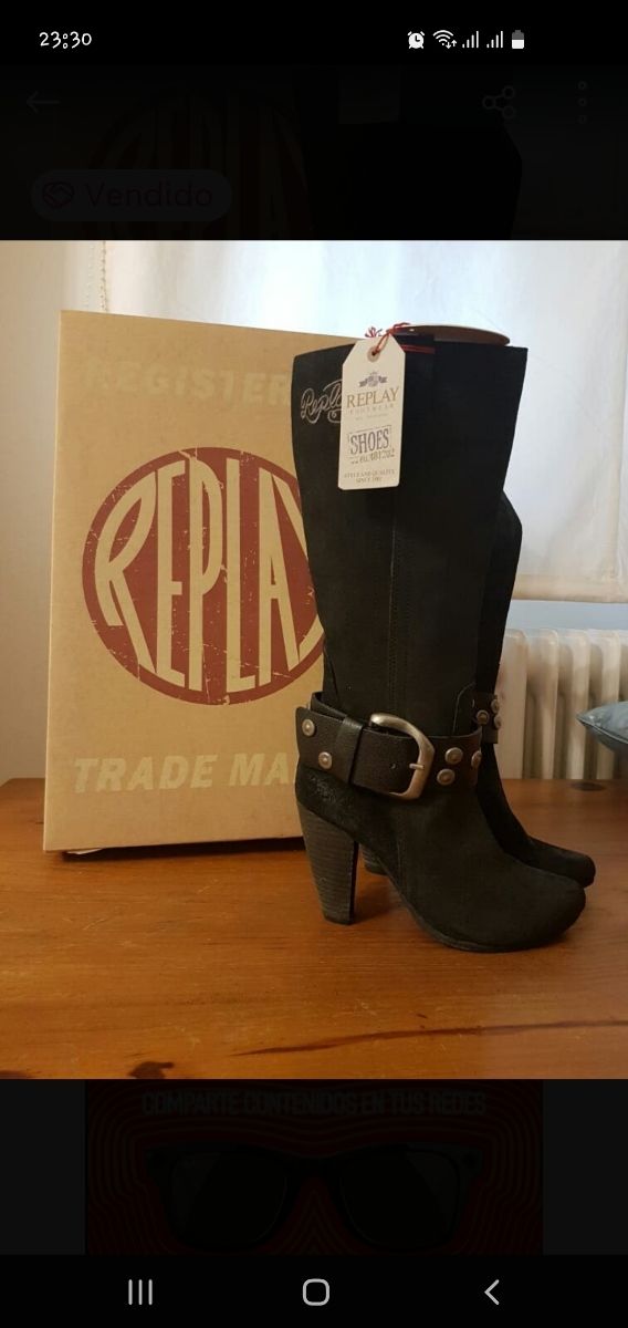 botas piel Replay