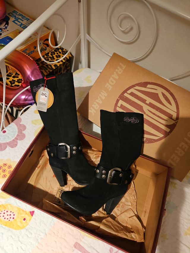 botas piel Replay