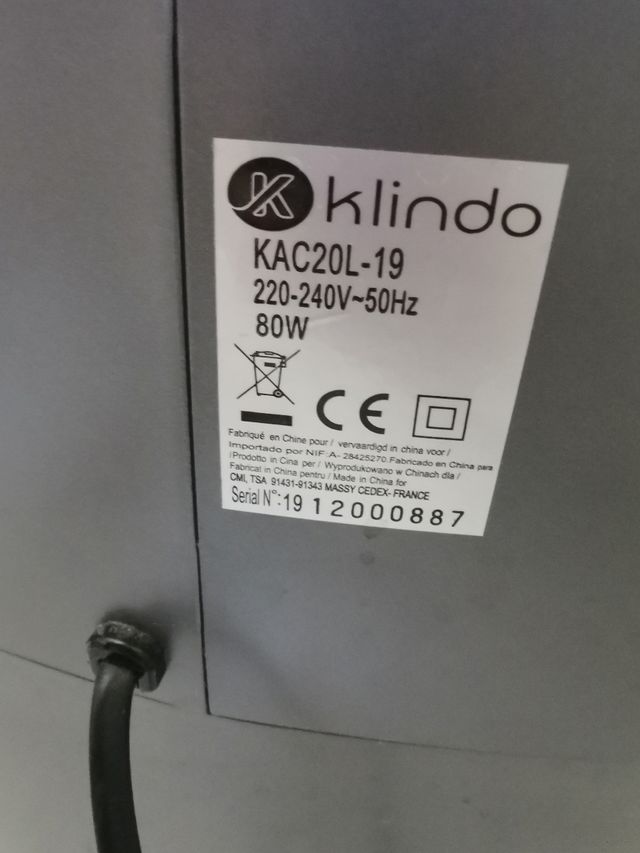 Climatizador Evaporativo KLINDO Kac20l de segunda mano por 45 EUR en