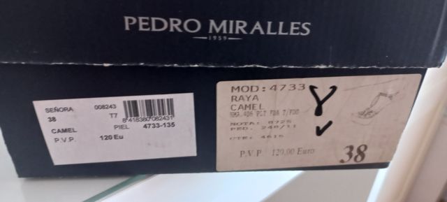 Sandalias Pedro Miralles T-38 seminuevos