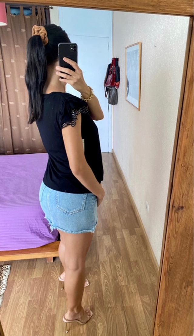 Nuevo top volantes encaje y seda Anna Mora  XL