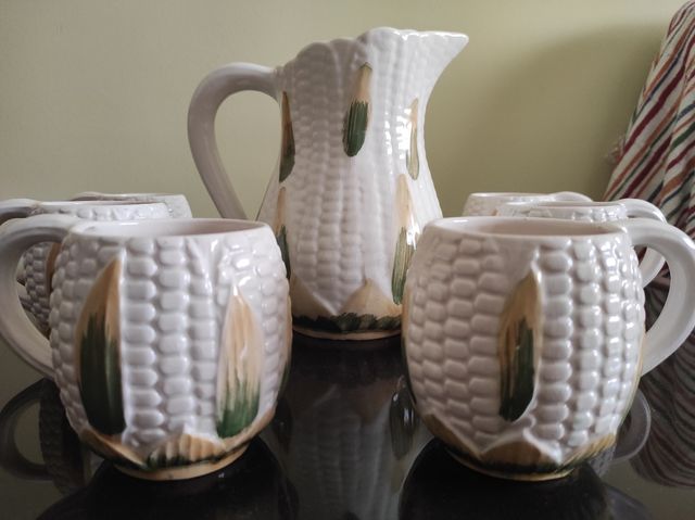 Juego de Jarra y vasos de cerámica