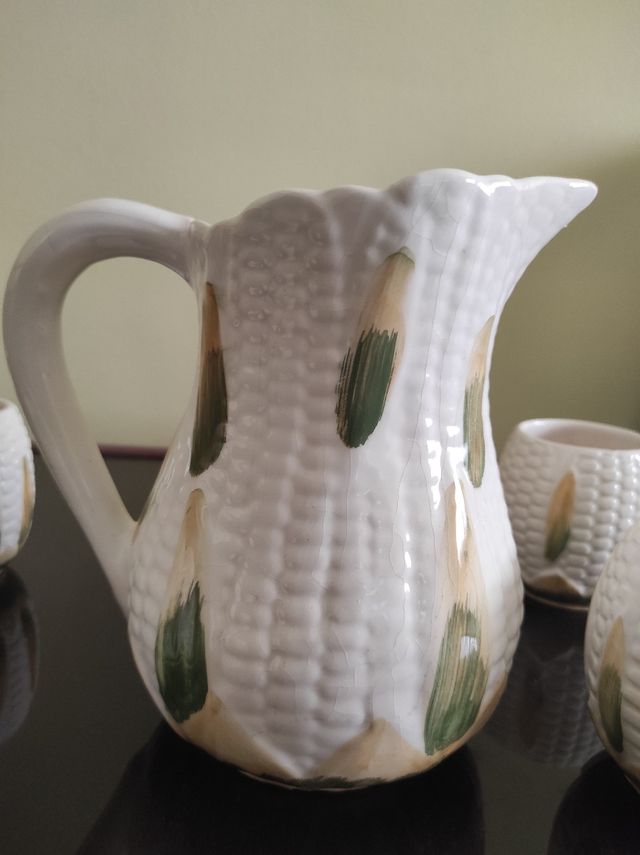 Juego de Jarra y vasos de cerámica