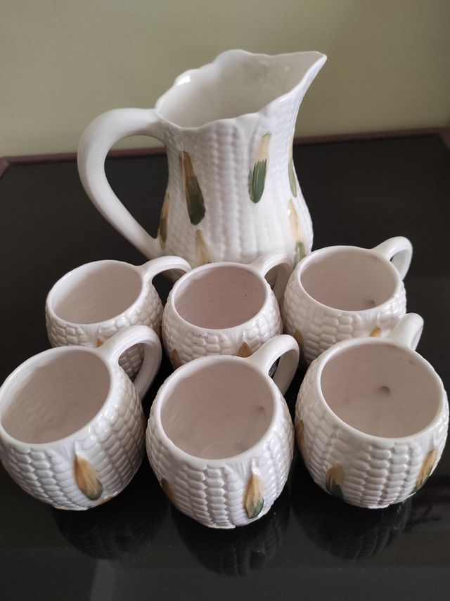 Juego de Jarra y vasos de cerámica