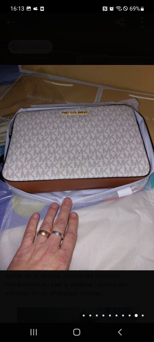 bandolera Michael kors vainilla