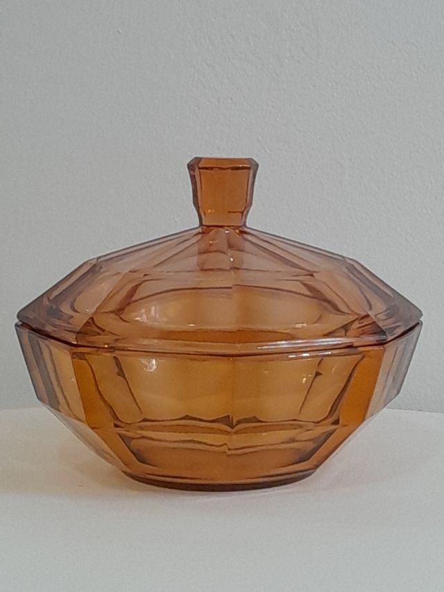 Vetro Art Glass Contenitore Ciotola Con Coperchio