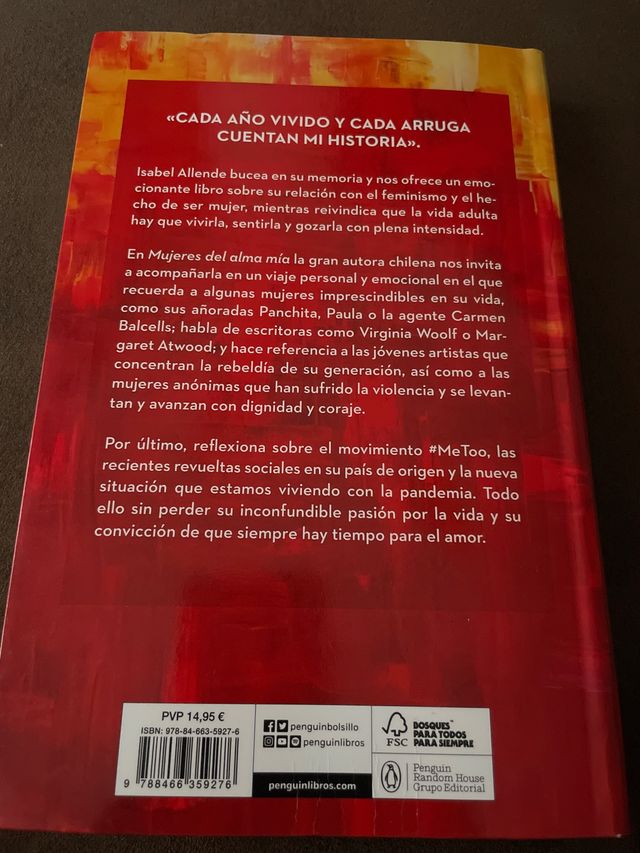 Libro Isabel Allende Mujeres del Alma Mía
