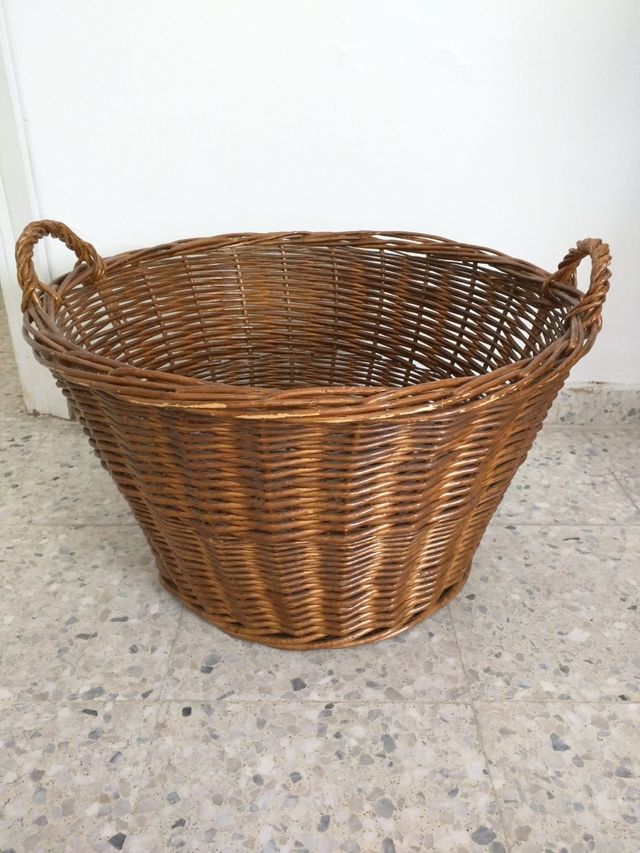 cesta de mimbre gran tamaño