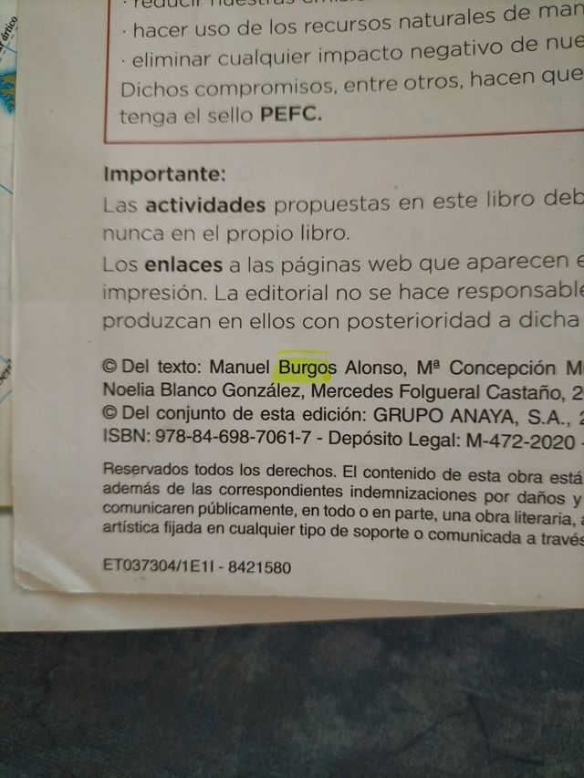 LIBRO DE GEOGRAFÍA E HISTORIA 1 ESO .