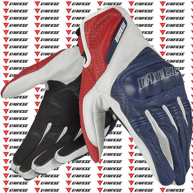 GUANTE DAINESE ESSENTIAL AZUL BLANCO ROJO