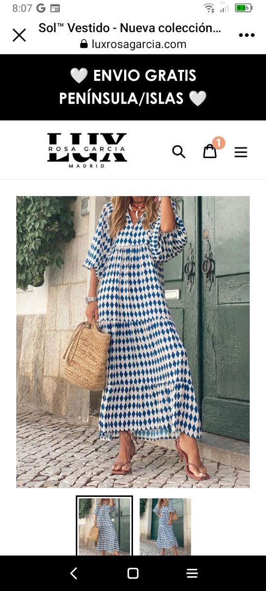 Vestido largo, sin estrenar. Da mucha talla