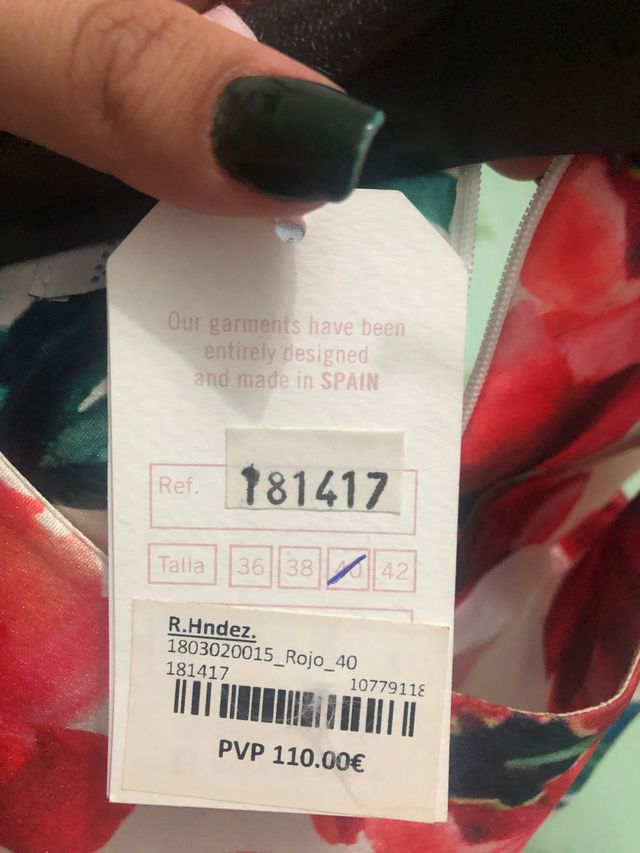 Vestido corto flores talla 40