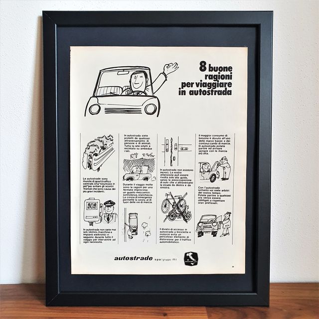 Pubblicità originale poster vintage - Autostrade