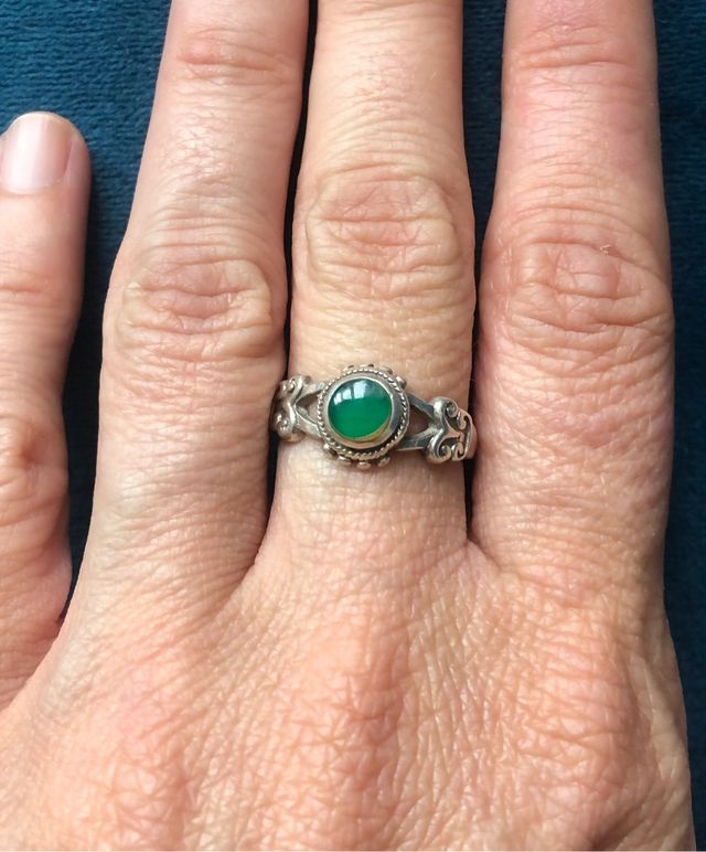 Anillo plata labrada