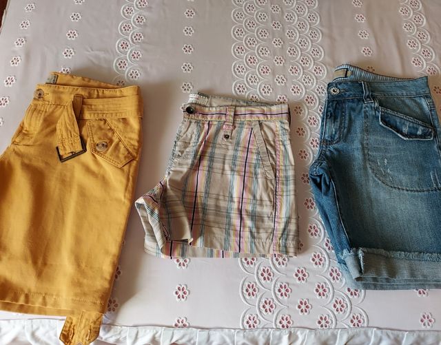 Lote 3 pantalones cortos mujer
