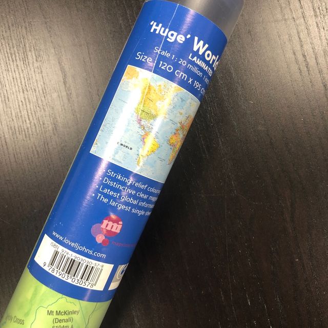 Póster laminado Mapamundi 120x195cm