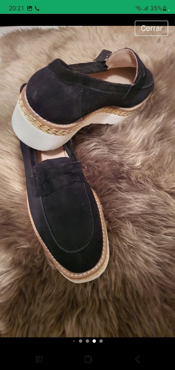 zapatos de piel de serraje , fórmula joven.