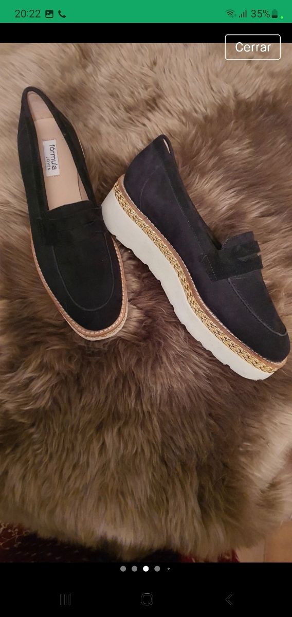 zapatos de piel de serraje , fórmula joven.