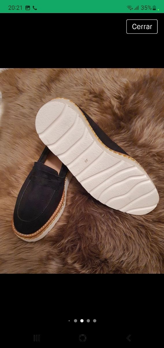 zapatos de piel de serraje , fórmula joven.