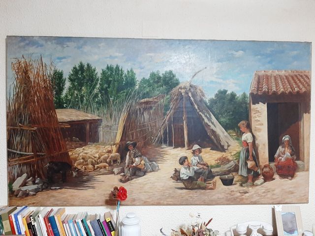 Óleo costumbrista valenciano MUY GRANDE