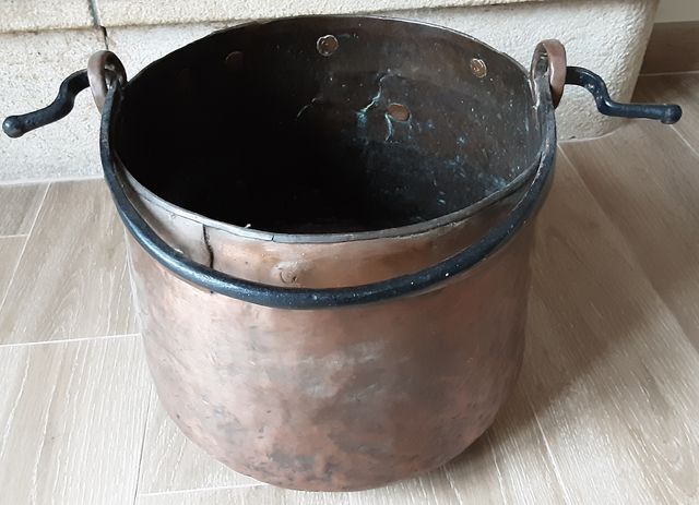 CALDERO COBRE ASA HIERRO FORJA