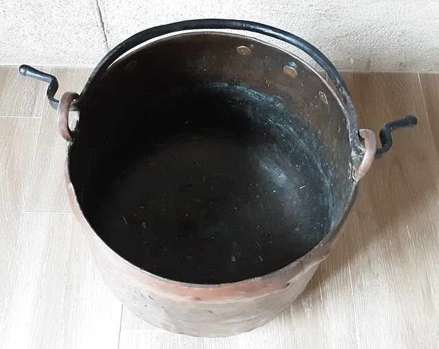 CALDERO COBRE ASA HIERRO FORJA