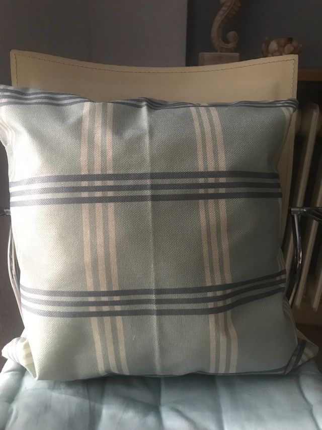 funda de Cojin de lino cuadros vichy