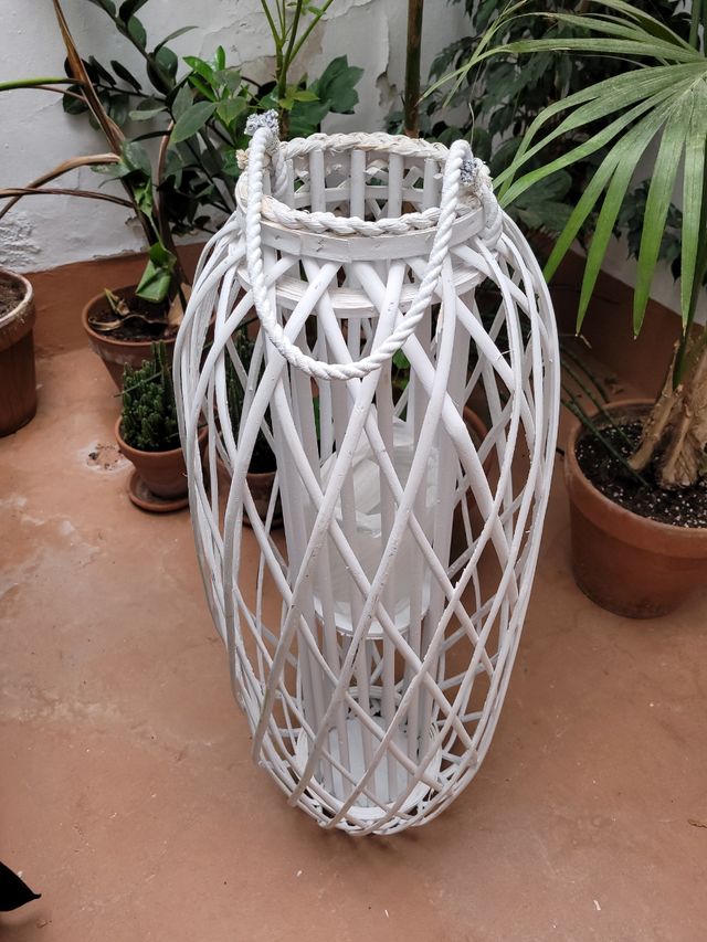 portavelas decorativo blanco