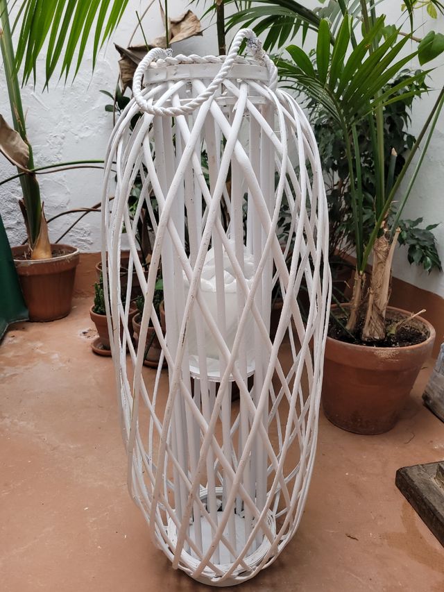 portavelas decorativo blanco