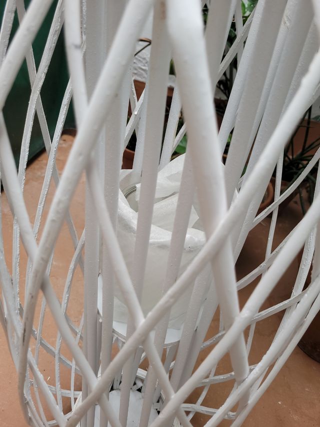 portavelas decorativo blanco