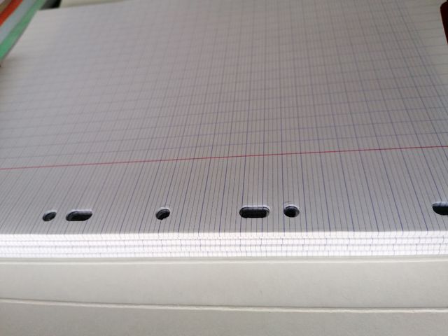 Recambio de hojas dobles perforadas milimetradas