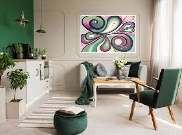 Cuadro abstracto moderno grande