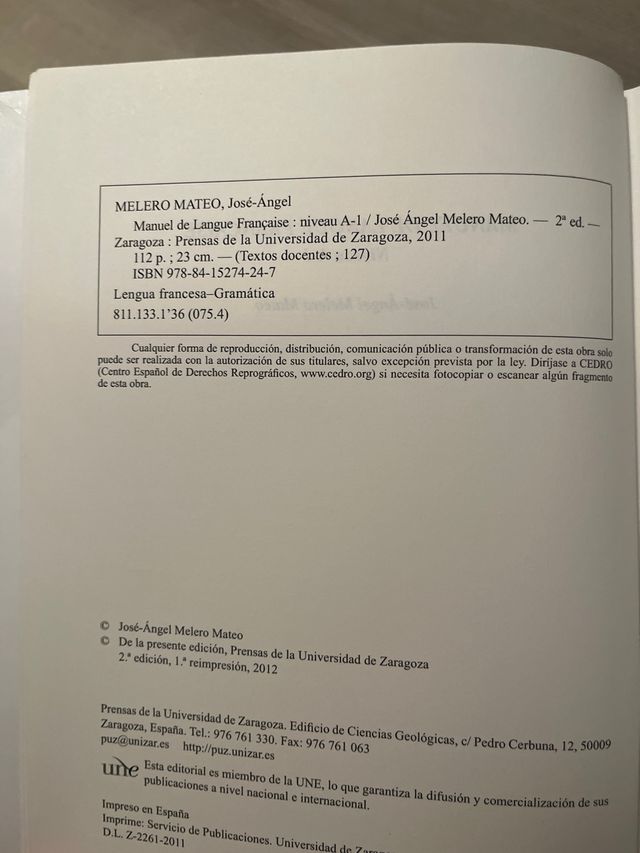 Manuel de Langue Française