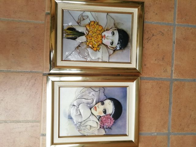 cuadros dorados y paspartu tridimensional