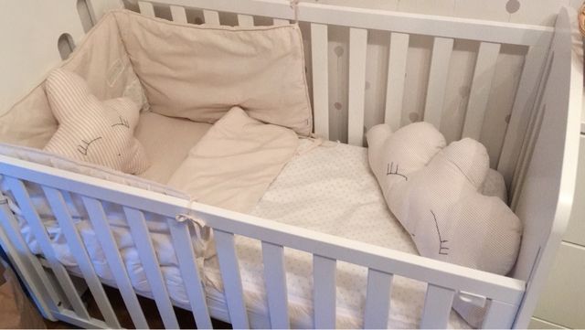 Cuna para bebé y funda nordica y relleno