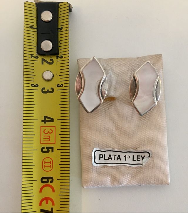 Pendientes de plata y nácar (mod.Carteya)