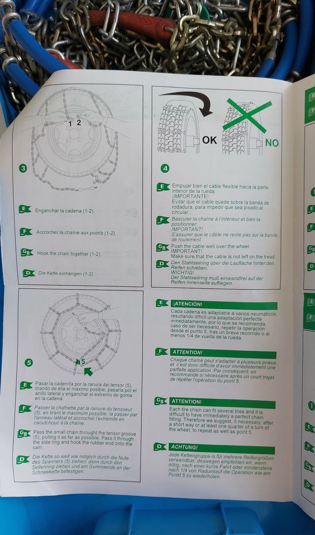 Cadenas para nieve tamaño 80