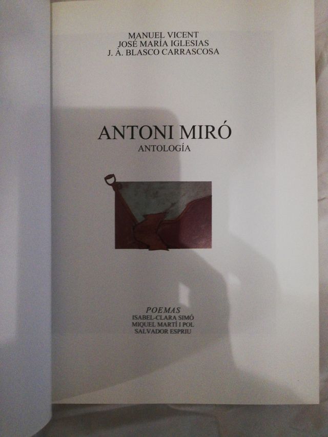 Libro Antoni Miró. Antología.