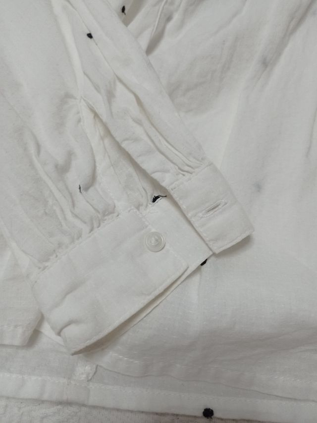 Camisa blanca bordada Zara girl manga larga