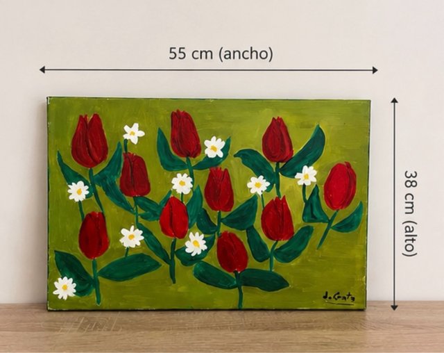 Cuadro / Lienzo tulipanes 55 x 38 NUEVO