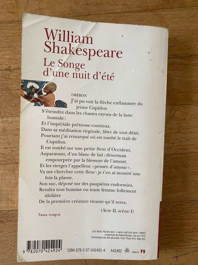 Le songe d'une nuit d'été, Shakespeare