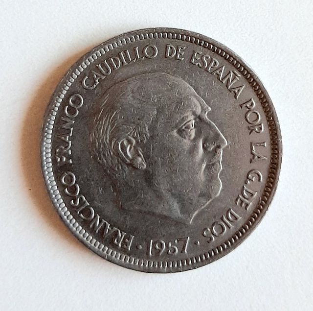Moneda de 50 pesetas de Franco.  Año 1957.
