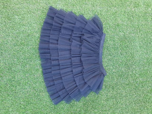 minifalda volantes negra niña o xxxs