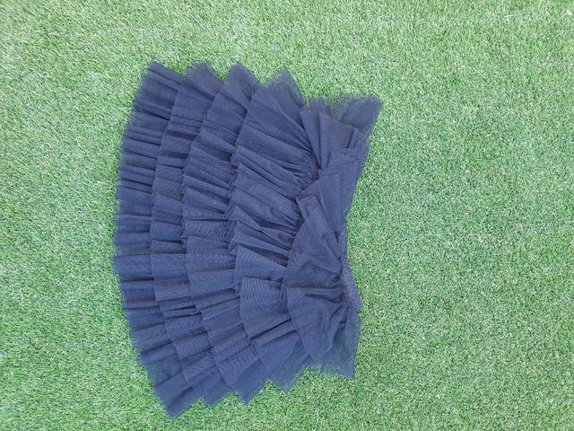 minifalda volantes negra niña o xxxs